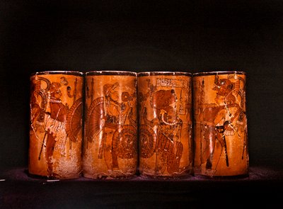 Vaso policromo, Cultura Maya Tardo Classica, Guatemala da Pre Columbian Pre Columbian